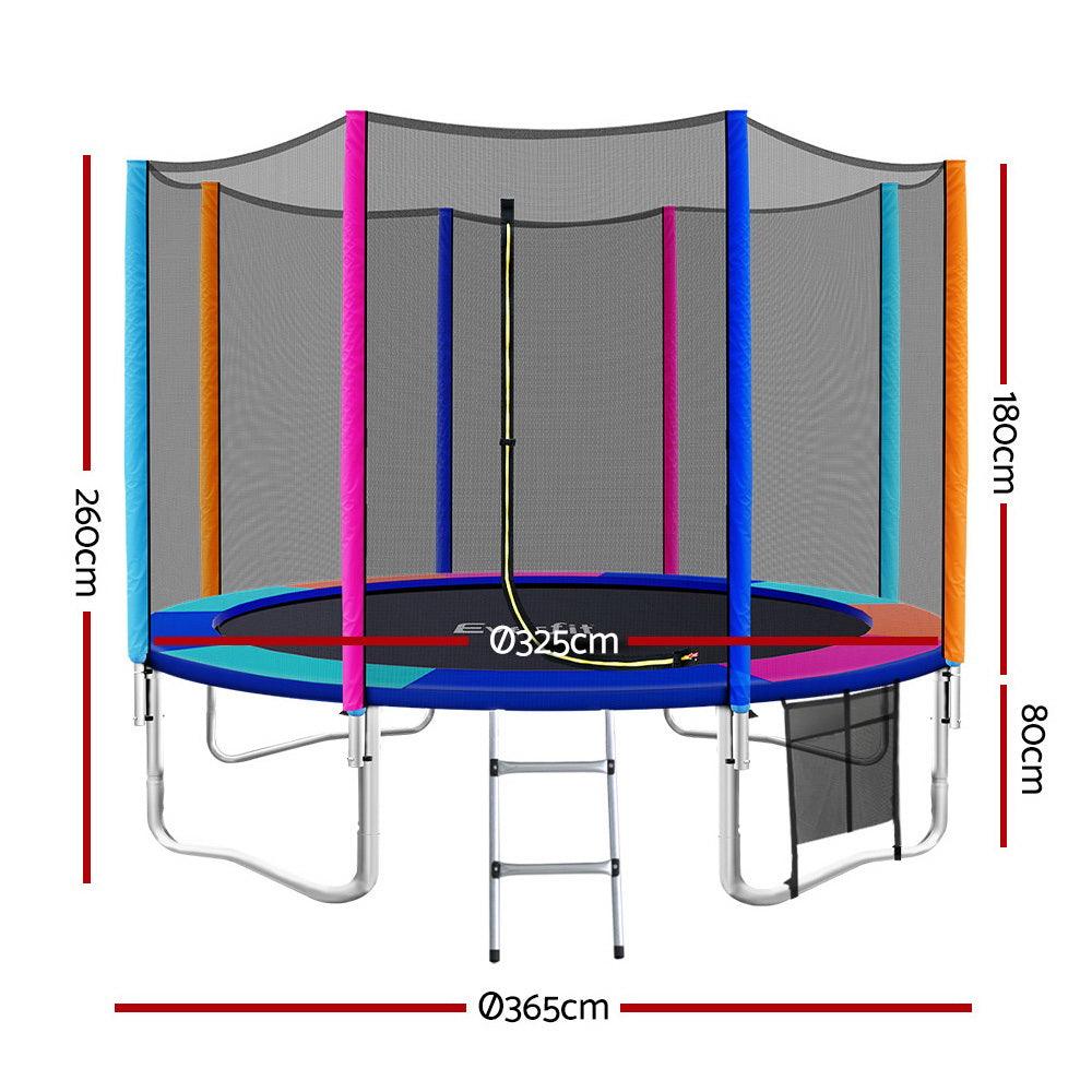 Buy Everfit 12FT Trampoline for Kids w/ Ladder Enclosure Safety Net Pad Gift Round discounted | Products On Sale Australia