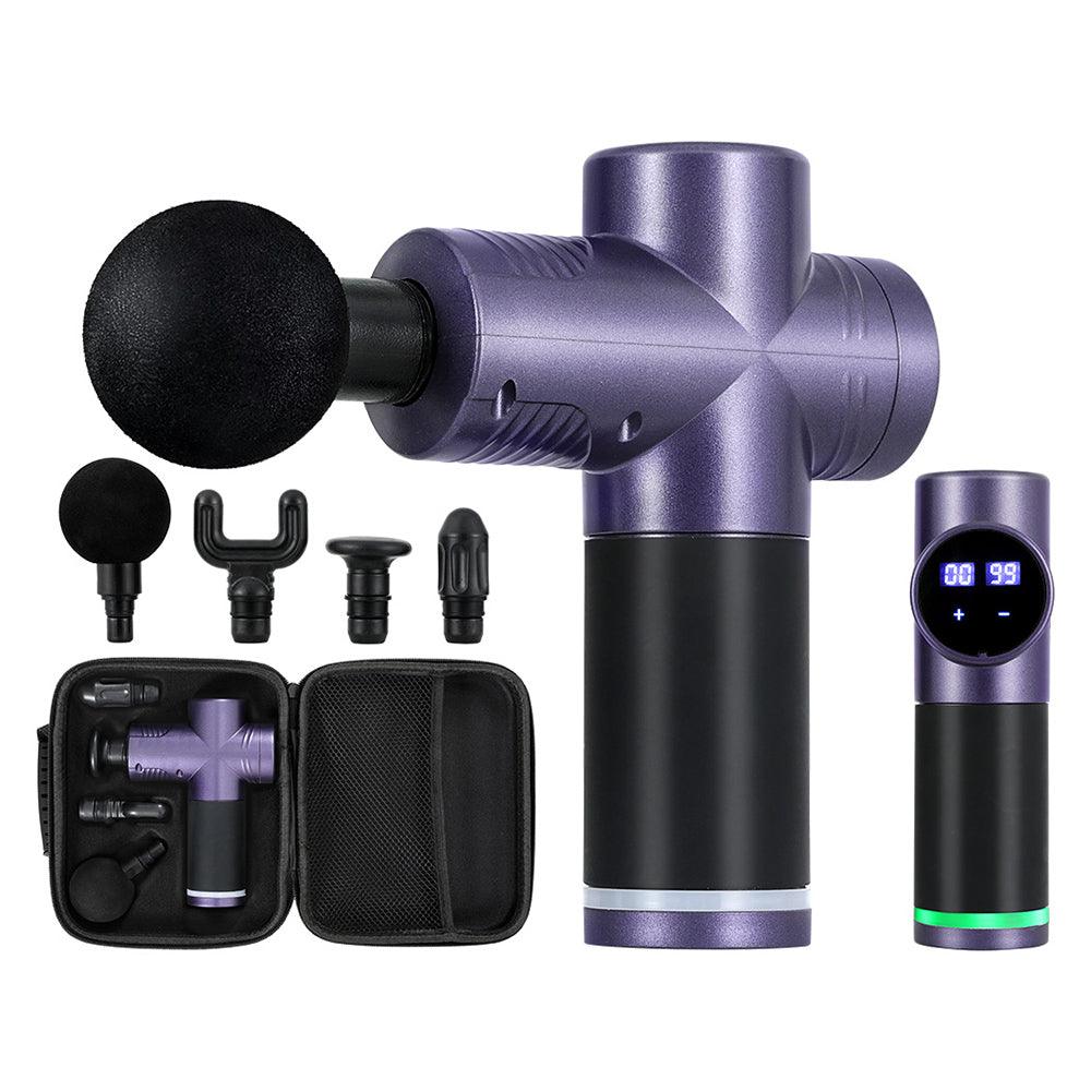 Buy Everfit 30 Speed Massage Gun 4 Heads Vibration Muscle Massager Chargeable Purple discounted | Products On Sale Australia