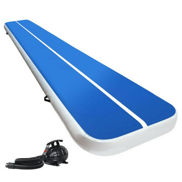 Everfit 5X1M Inflatable Air Track Mat 20CM Thick with Pump Tumbling Gymnastics Blue Products On Sale Australia | Sports & Fitness > Fitness Accessories Category