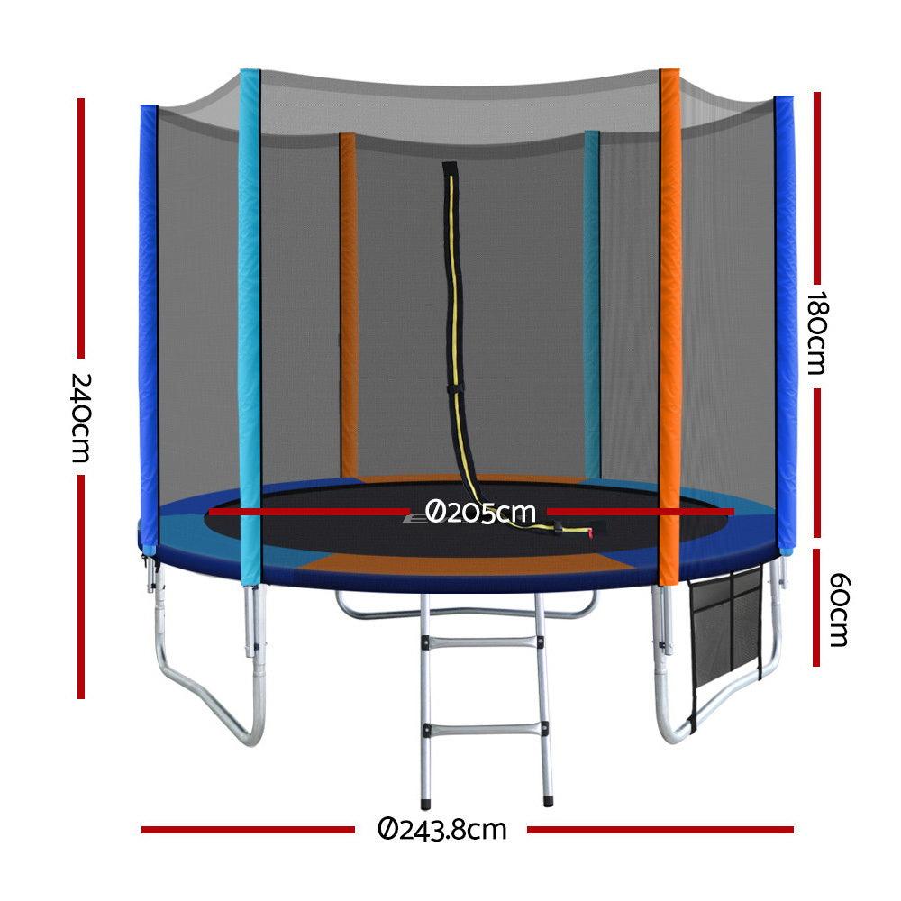 Buy Everfit 8FT Trampoline for Kids w/ Ladder Enclosure Safety Net Pad Gift Round discounted | Products On Sale Australia