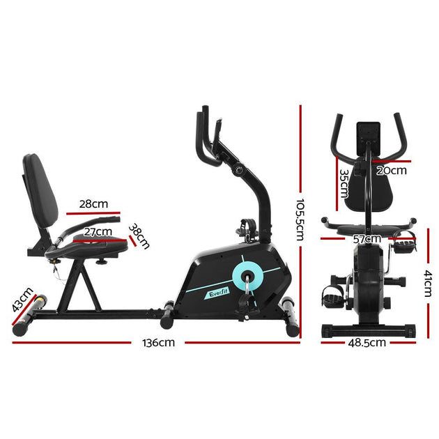 Everfit Exercise Bike Magnetic Recumbent Indoor Cycling Home Gym Cardio 120kg Products On Sale Australia | Sports & Fitness > Fitness Accessories Category