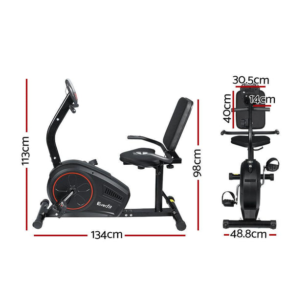 Everfit Exercise Bike Magnetic Recumbent Indoor Cycling Home Gym Cardio 8 Level Products On Sale Australia | Sports & Fitness > Fitness Accessories Category