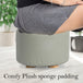 Buy Fabric Ottoman Round Wooden Leg Foot Stool - GREY discounted | Products On Sale Australia