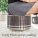 Buy Fabric Ottoman Round Wooden Leg Foot Stool - LATTICE discounted | Products On Sale Australia