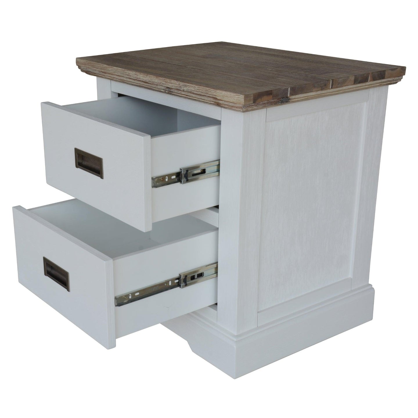 Buy Fiona Bedside Tables 2 Drawers Storage Cabinet End Nightstand Table White Grey discounted | Products On Sale Australia