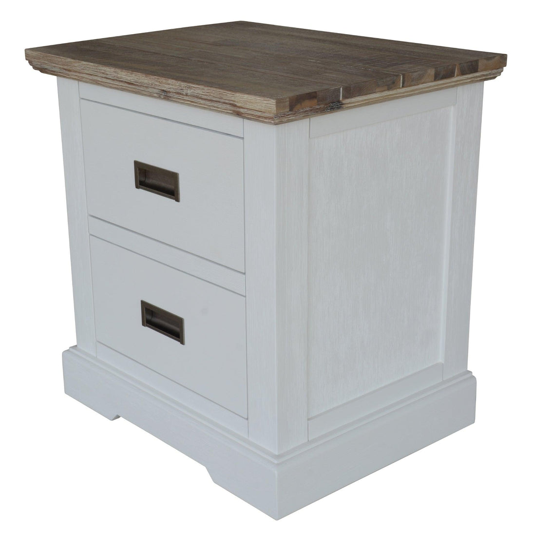 Buy Fiona Set of 2 Bedside Table 2 Drawers Storage Cabinet Nightstand White Grey discounted | Products On Sale Australia