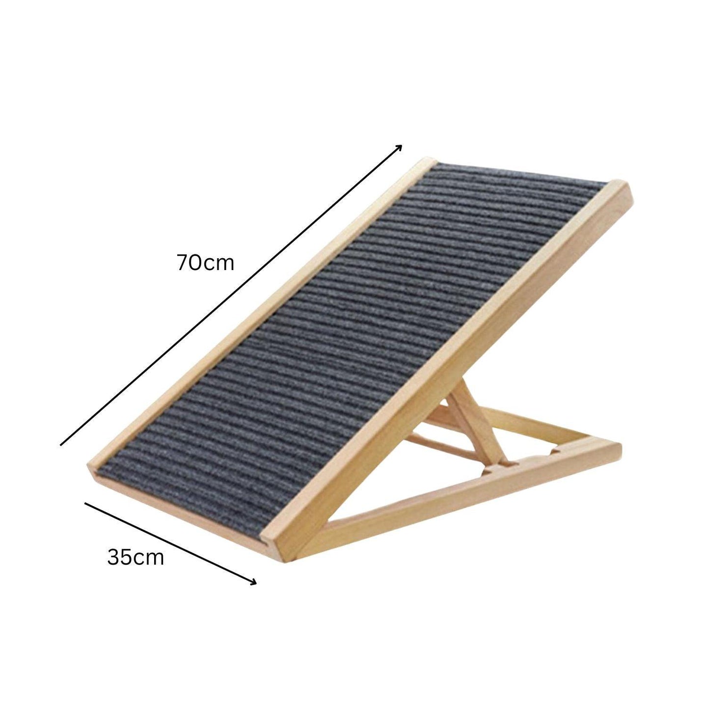 Buy Floofi Natural Wood Grain Wooden Adjustable Height Pet Ramp Dog Sofa Stairs discounted | Products On Sale Australia