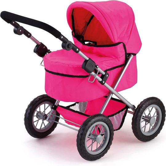 Buy Foldable Dolls Pram with Height-Adjustable Handle and Shoulder Bag, Stable, Pink discounted | Products On Sale Australia