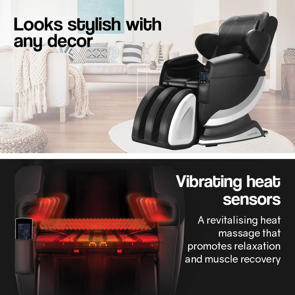 Buy FORTIA Electric Massage Chair Full Body Reclining Zero Gravity Recliner Back Kneading Massager discounted | Products On Sale Australia