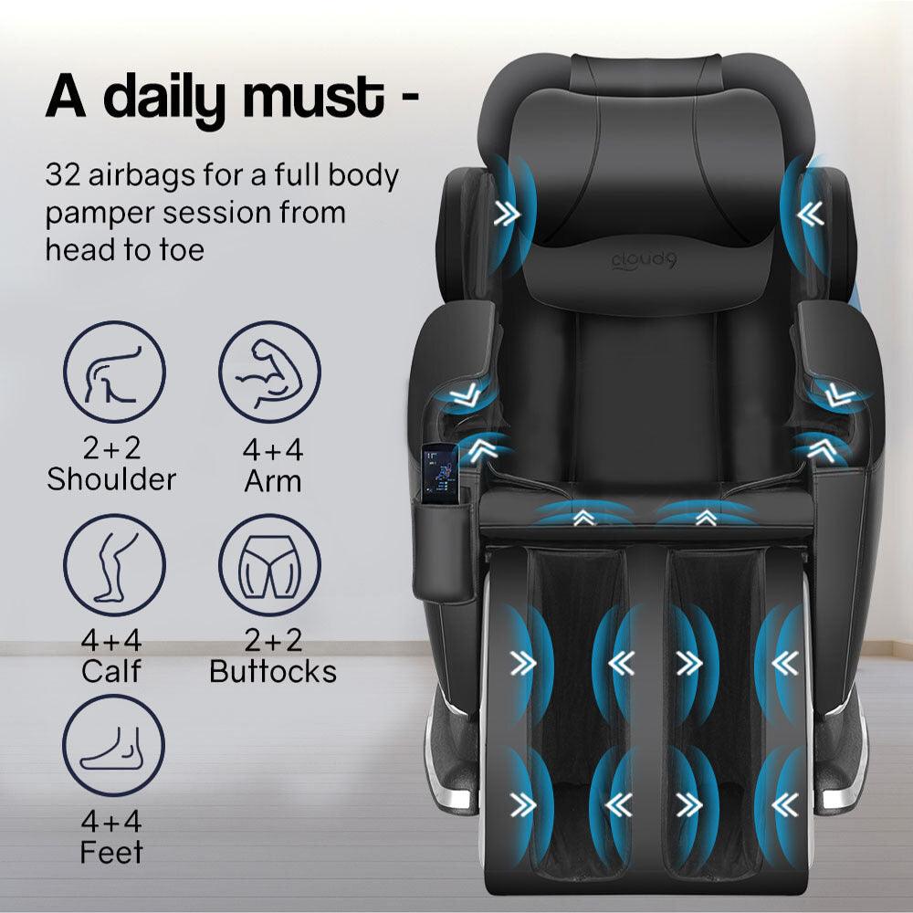 Buy FORTIA Electric Massage Chair Full Body Reclining Zero Gravity Recliner Back Kneading Massager discounted | Products On Sale Australia