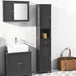 Buy Freestanding Tall Bathroom Cabinet 170 x 32 x 30 cm (Black) discounted | Products On Sale Australia