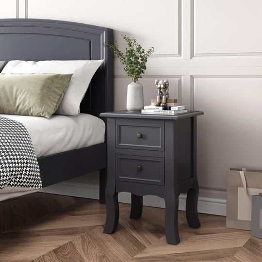 Buy French Bedside Table Nightstand Grey Set of 2 discounted | Products On Sale Australia