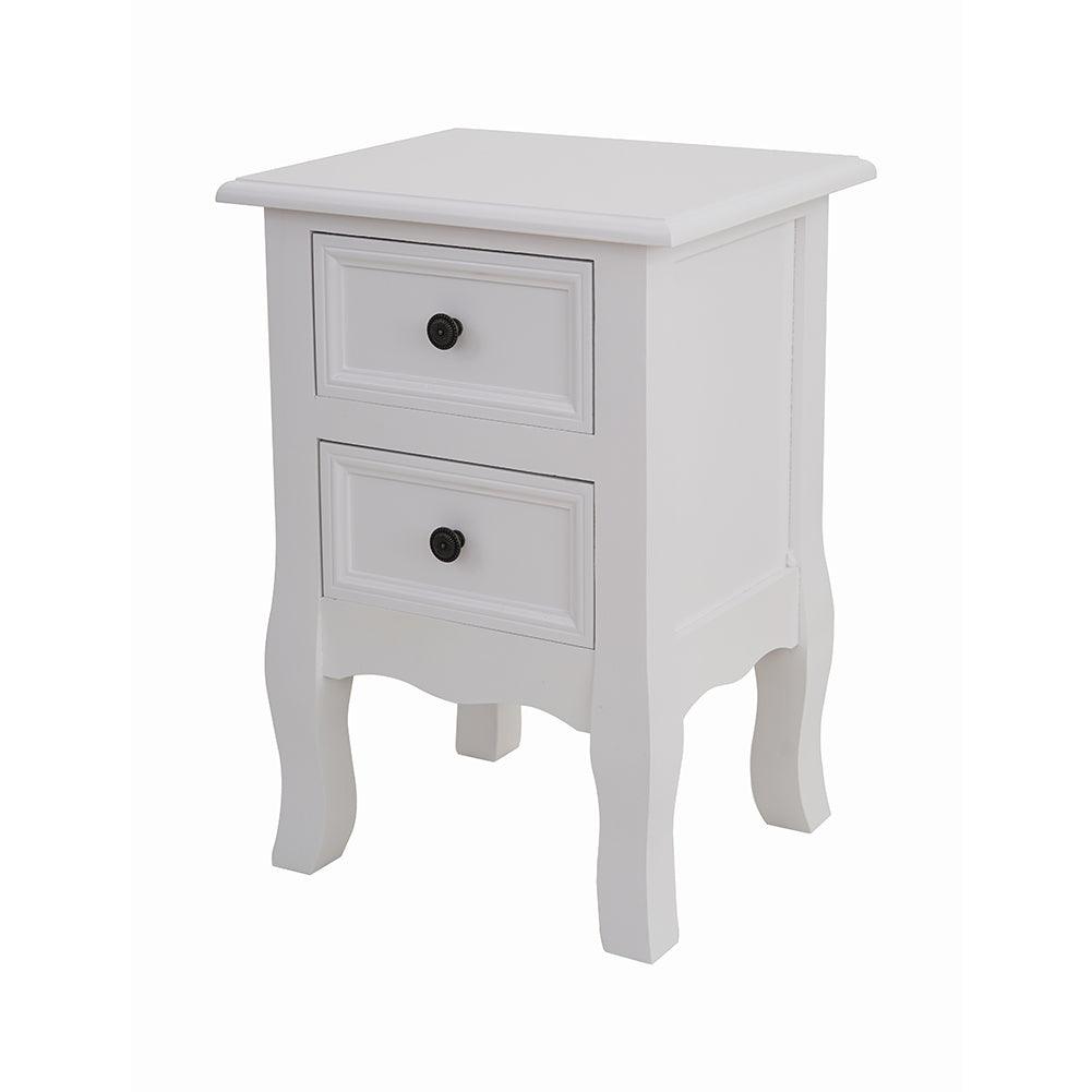 Buy French Bedside Table Nightstand White Set of 2 discounted | Products On Sale Australia