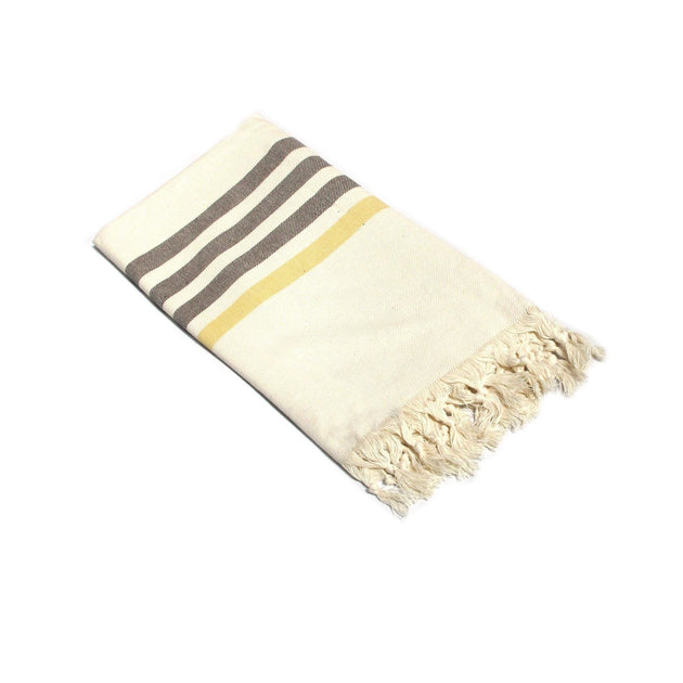 Buy Fringe Turkish Towel Wide Stripes Chocolate Yellow discounted | Products On Sale Australia