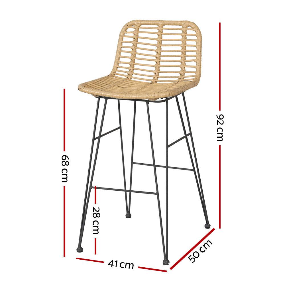 Buy Gardeon 2 Piece Outdoor Bar Stools Wicker Dining Rattan Chair discounted | Products On Sale Australia