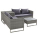 Buy Gardeon 4-Seater Outdoor Sofa Furniture Lounge Set Wicker Setting Grey discounted | Products On Sale Australia