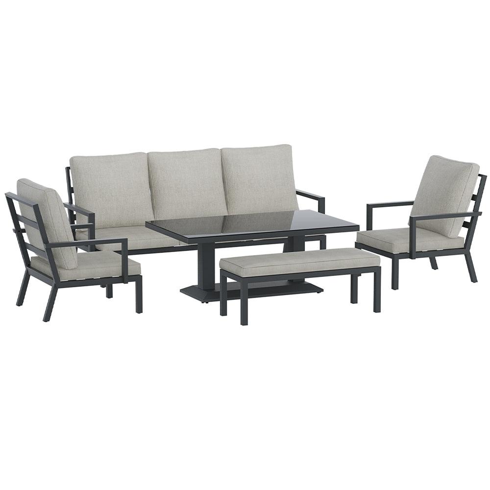 Buy Gardeon 5-Piece Outdoor Furniture Setting Table Chair Set Aluminium Sofa 7-Seater discounted | Products On Sale Australia