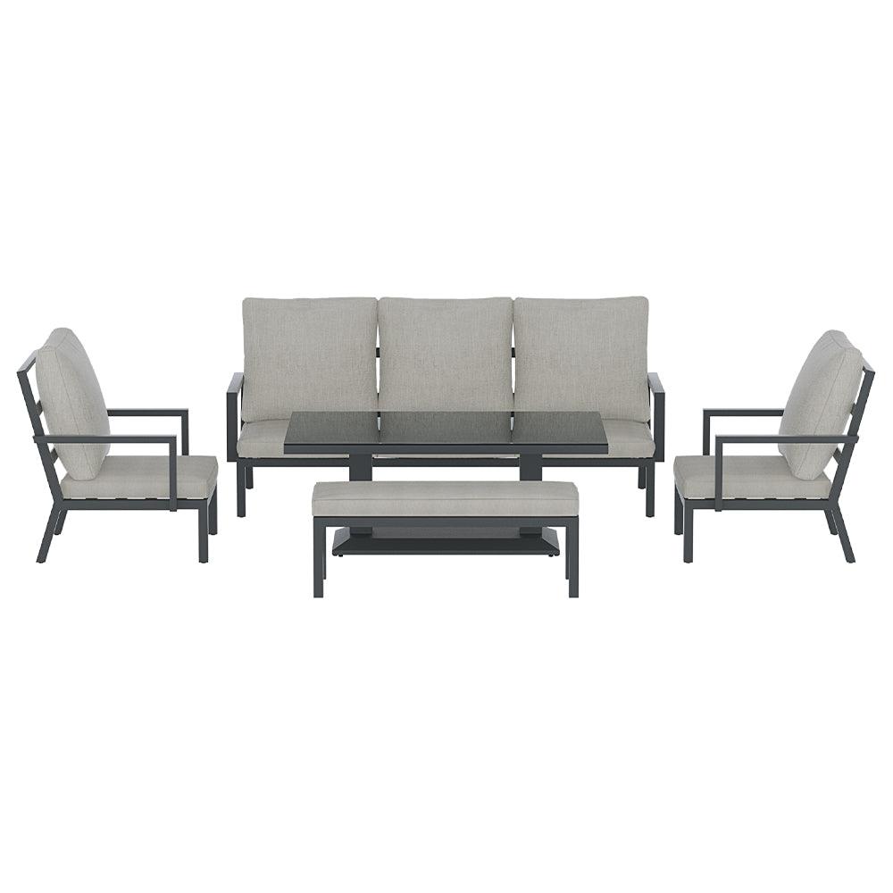 Buy Gardeon 5-Piece Outdoor Furniture Setting Table Chair Set Aluminium Sofa 7-Seater discounted | Products On Sale Australia