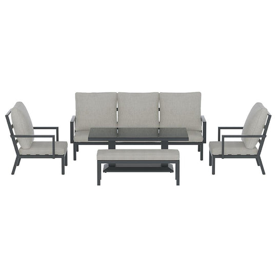 Buy Gardeon 5-Piece Outdoor Furniture Setting Table Chair Set Aluminium Sofa 7-Seater discounted | Products On Sale Australia