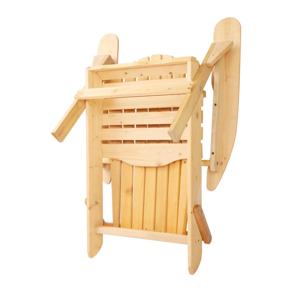 Buy Gardeon Adirondack Outdoor Chairs Wooden Beach Chair Patio Furniture Garden Natural discounted | Products On Sale Australia