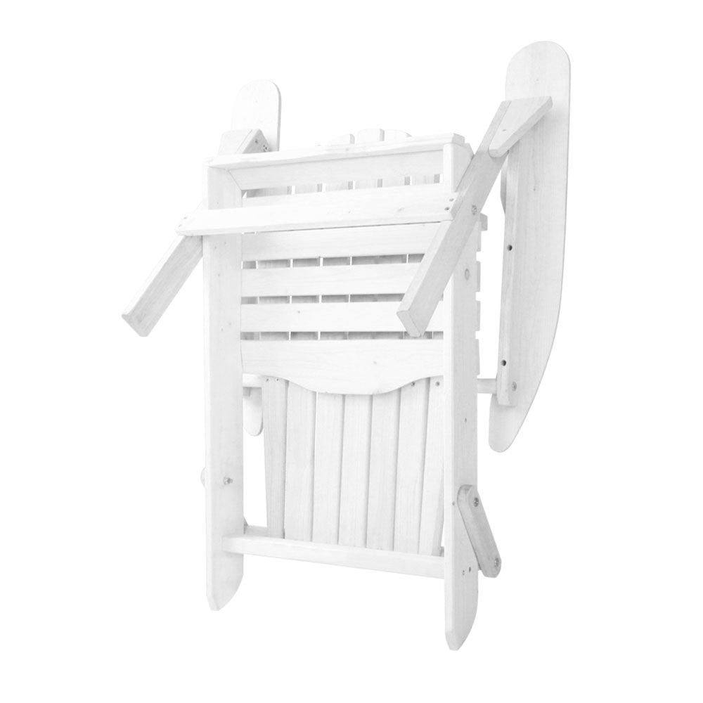 Buy Gardeon Adirondack Outdoor Chairs Wooden Foldable Beach Chair Patio Furniture White discounted | Products On Sale Australia