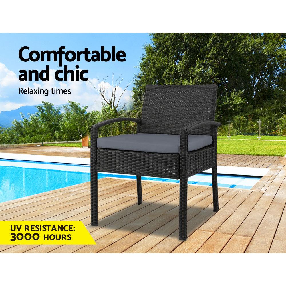 Buy Gardeon Outdoor Dining Chairs Patio Furniture Rattan Lounge Chair Cushion Felix discounted | Products On Sale Australia