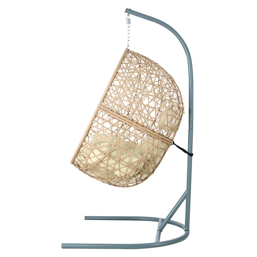 Buy Gardeon Outdoor Egg Swing Chair Wicker Rattan Furniture Pod Stand Cushion Yellow discounted | Products On Sale Australia