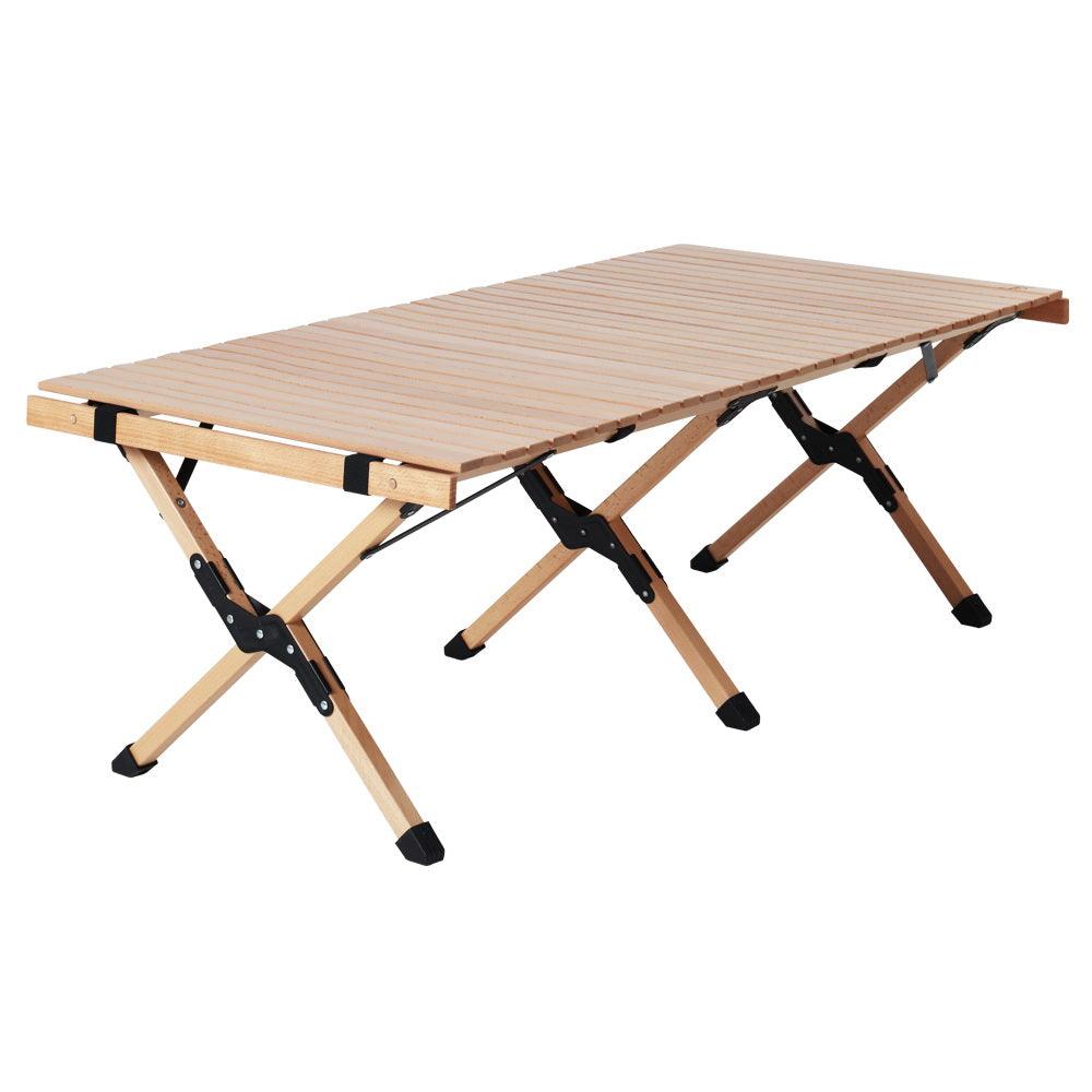 Buy Gardeon Outdoor Furniture Wooden Egg Roll Picnic Table Camping Desk 120CM discounted | Products On Sale Australia