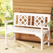 Buy Gardeon Outdoor Garden Bench Wooden Chair 2 Seat Patio Furniture Lounge White discounted | Products On Sale Australia