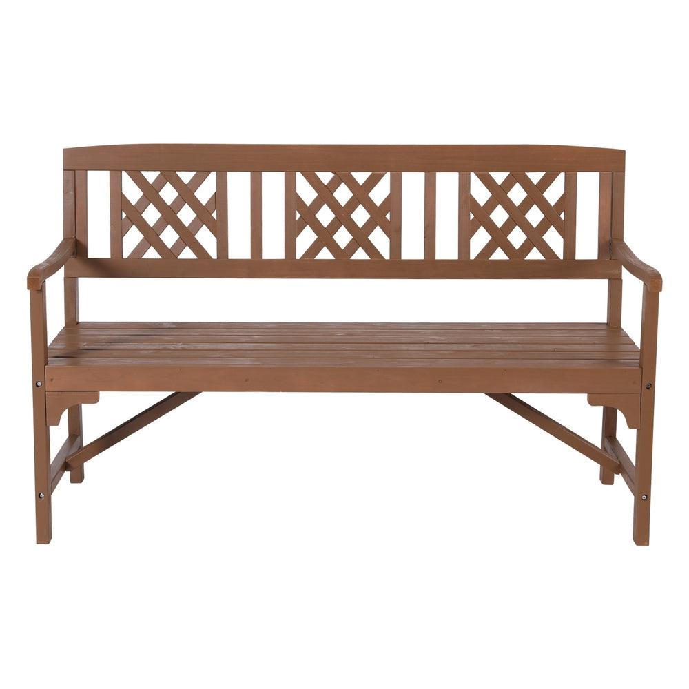 Buy Gardeon Outdoor Garden Bench Wooden Chair 3 Seat Patio Furniture Lounge Natural discounted | Products On Sale Australia