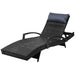 Buy Gardeon Sun Lounge Wicker Lounger Outdoor Furniture Beach Chair Armrest Adjustable Black discounted | Products On Sale Australia