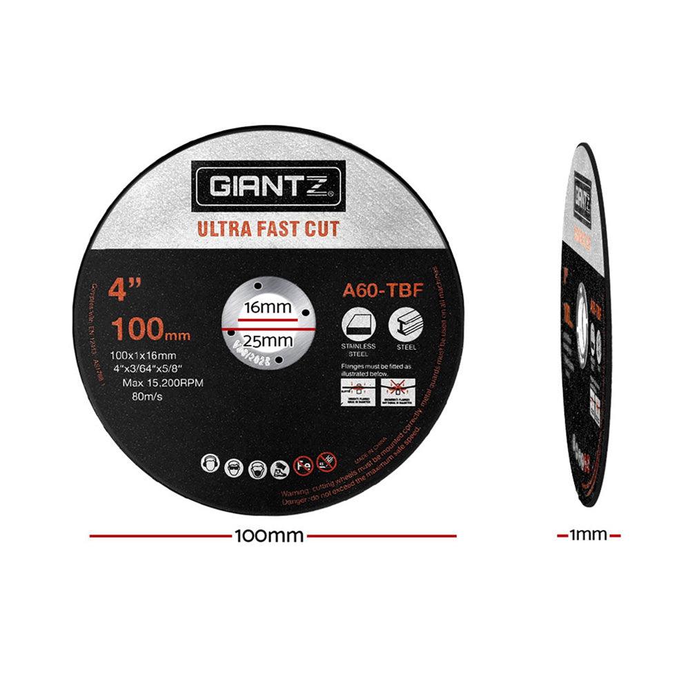 Buy Giantz 100-Piece Cutting Discs 4" 100mm,Giantz 100pcs 4" Cutting Discs 100mm Angle Grinder Thin Cut Off Wheel for Metal discounted | Products On Sale Australia