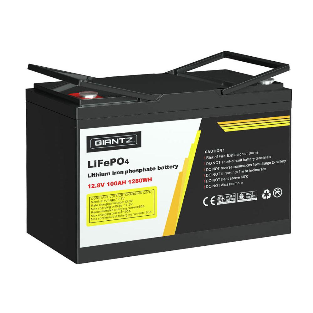 Buy Giantz 12V 100Ah Lithium Battery LiFePO4 Deep Cycle Box Solar Caravan Camping discounted | Products On Sale Australia