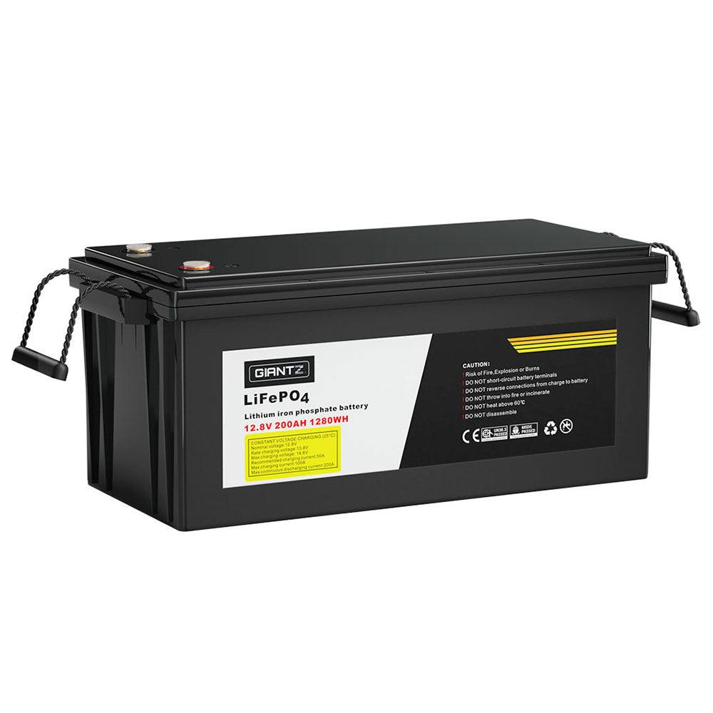 Buy Giantz 12V 200Ah Lithium Battery LiFePO4 Deep Cycle Box Solar Caravan Camping discounted | Products On Sale Australia