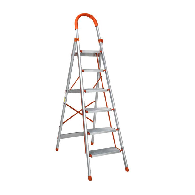 Buy Giantz 6 Step Ladder Multi-Purpose Folding Aluminium Light Weight Non Slip Platform discounted | Products On Sale Australia