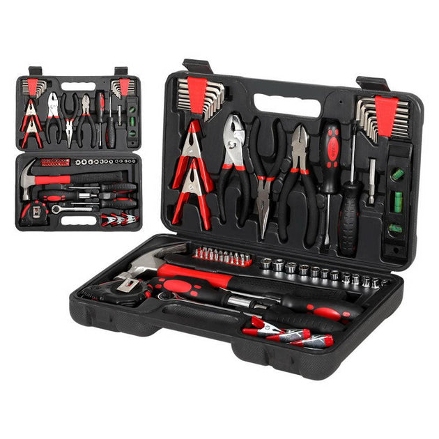 Buy Giantz 70pcs Tool Kit Set Box Household Toolbox Repair Hard Case Black discounted | Products On Sale Australia