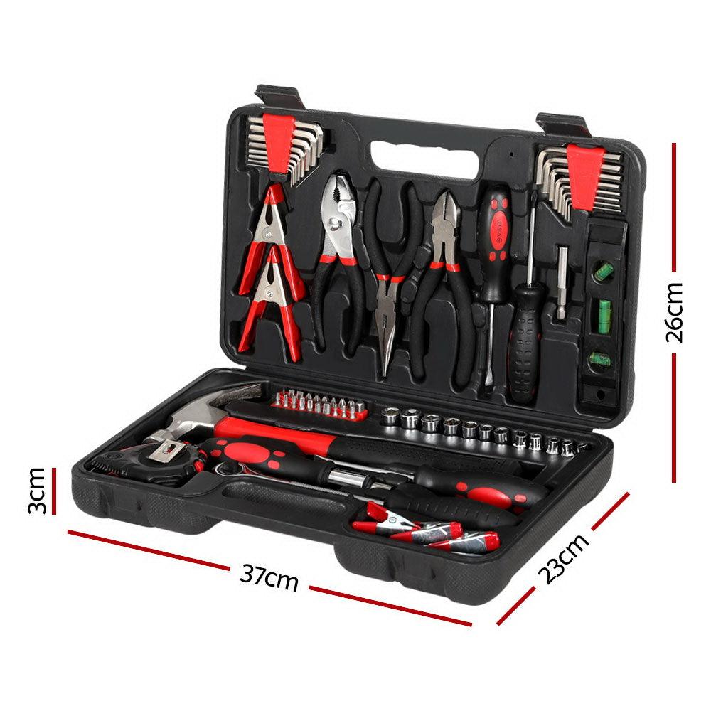 Buy Giantz 70pcs Tool Kit Set Box Household Toolbox Repair Hard Case Black discounted | Products On Sale Australia