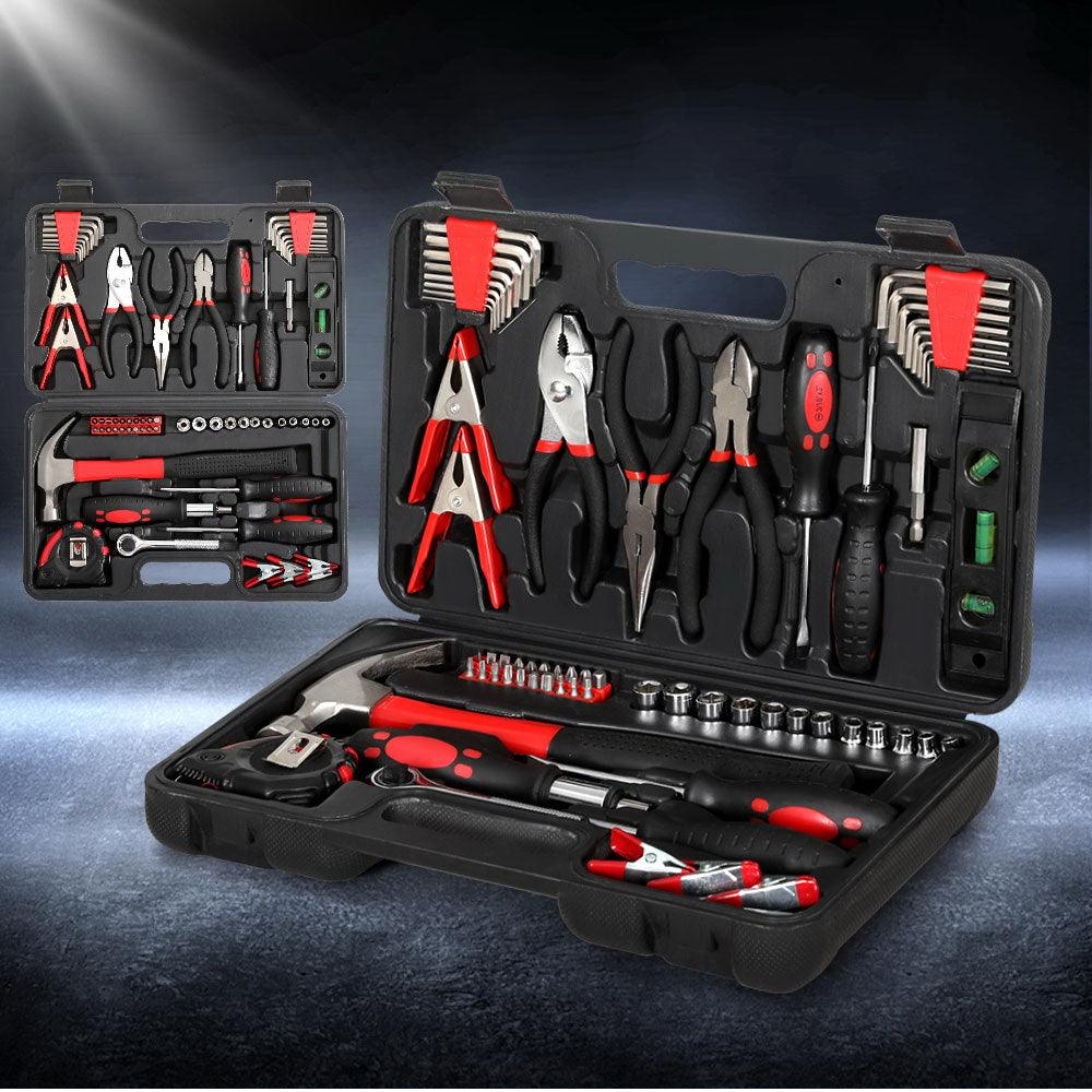 Buy Giantz 70pcs Tool Kit Set Box Household Toolbox Repair Hard Case Black discounted | Products On Sale Australia