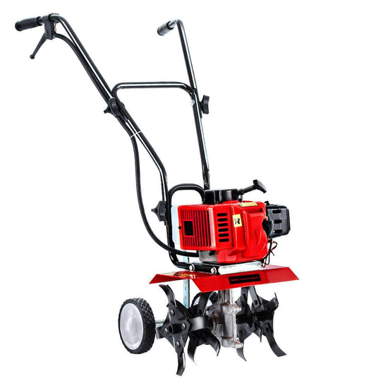 Buy Giantz 72CC Tiller Garden Cultivator Rototiller 4 Blades Soil Plower Mini Rotary Hoe discounted | Products On Sale Australia