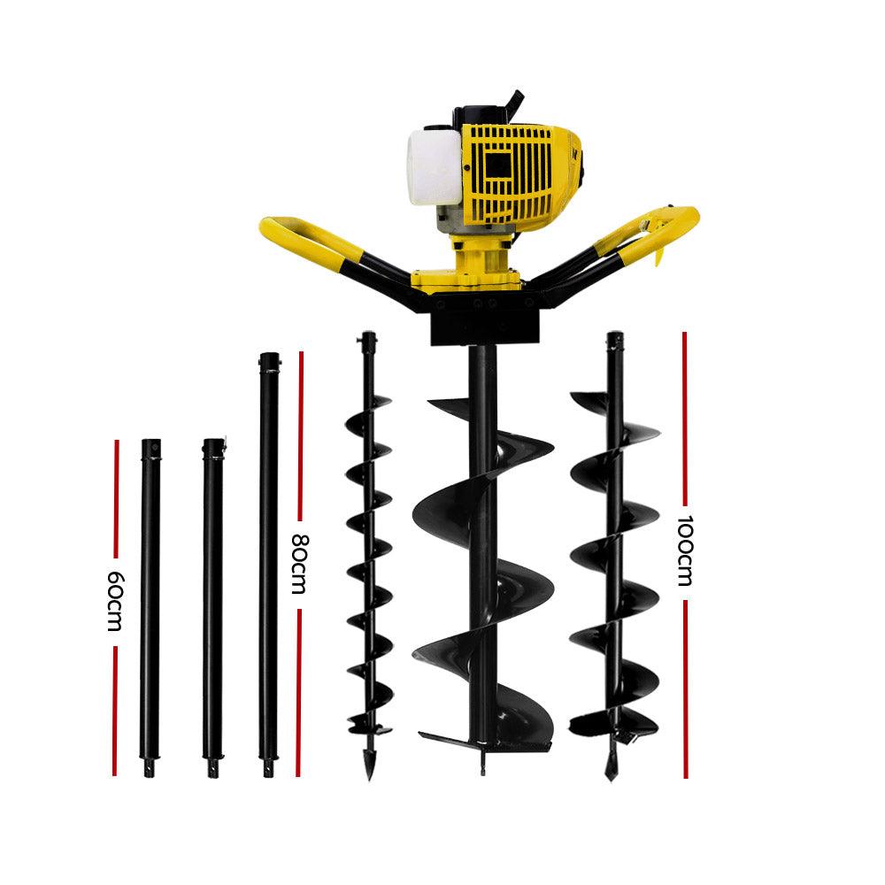 Buy Giantz 80CC Petrol Post Hole Digger Drill Auger Extension Bits discounted | Products On Sale Australia