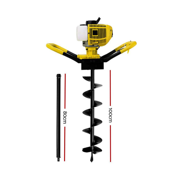 Buy Giantz 80CC Post Hole Digger 200mm Petrol Drill Auger Extension Bits discounted | Products On Sale Australia