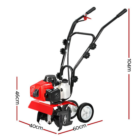 Buy Giantz 88CC Tiller Garden Cultivator Rototiller 4 Blades Soil Plower Rotary Hoe discounted | Products On Sale Australia