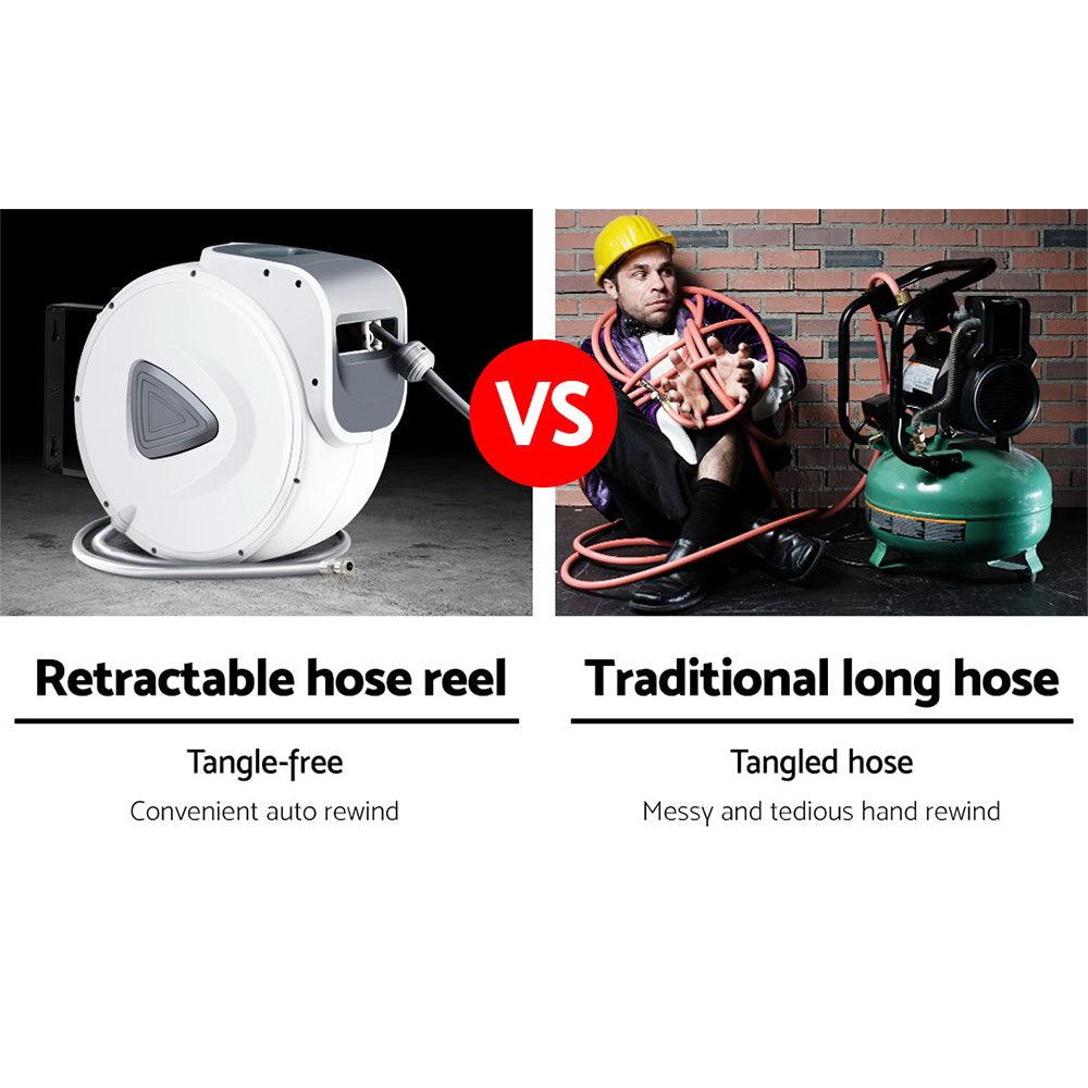 Buy Giantz Air Hose Reel 10m Retractable Rewind Swivel Wall Mount Compressor Garage discounted | Products On Sale Australia