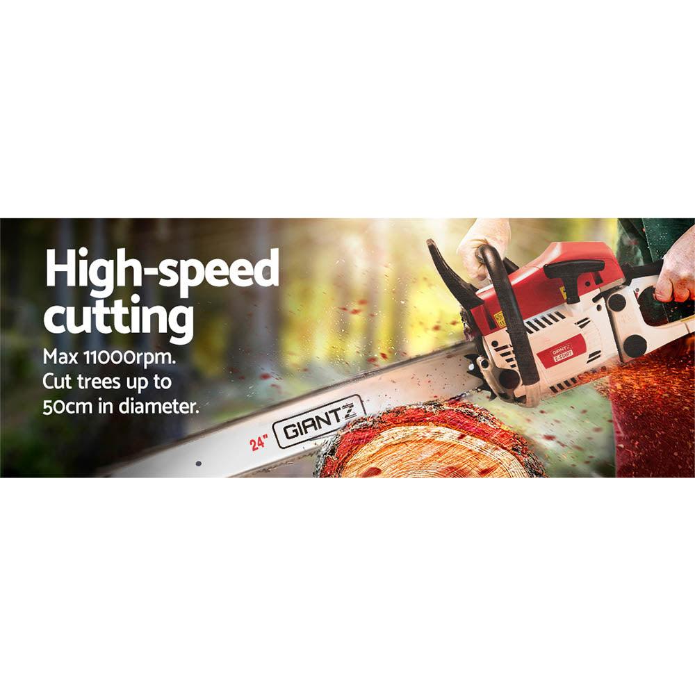 Buy Giantz Chainsaw Petrol 72CC 24" Bar Commercial E-Start Pruning Chain Saw,Giantz Chainsaw Petrol 72CC 24" Bar Commercial E-Start Pruning Chain Saw 5.5HP discounted | Products On Sale Australia