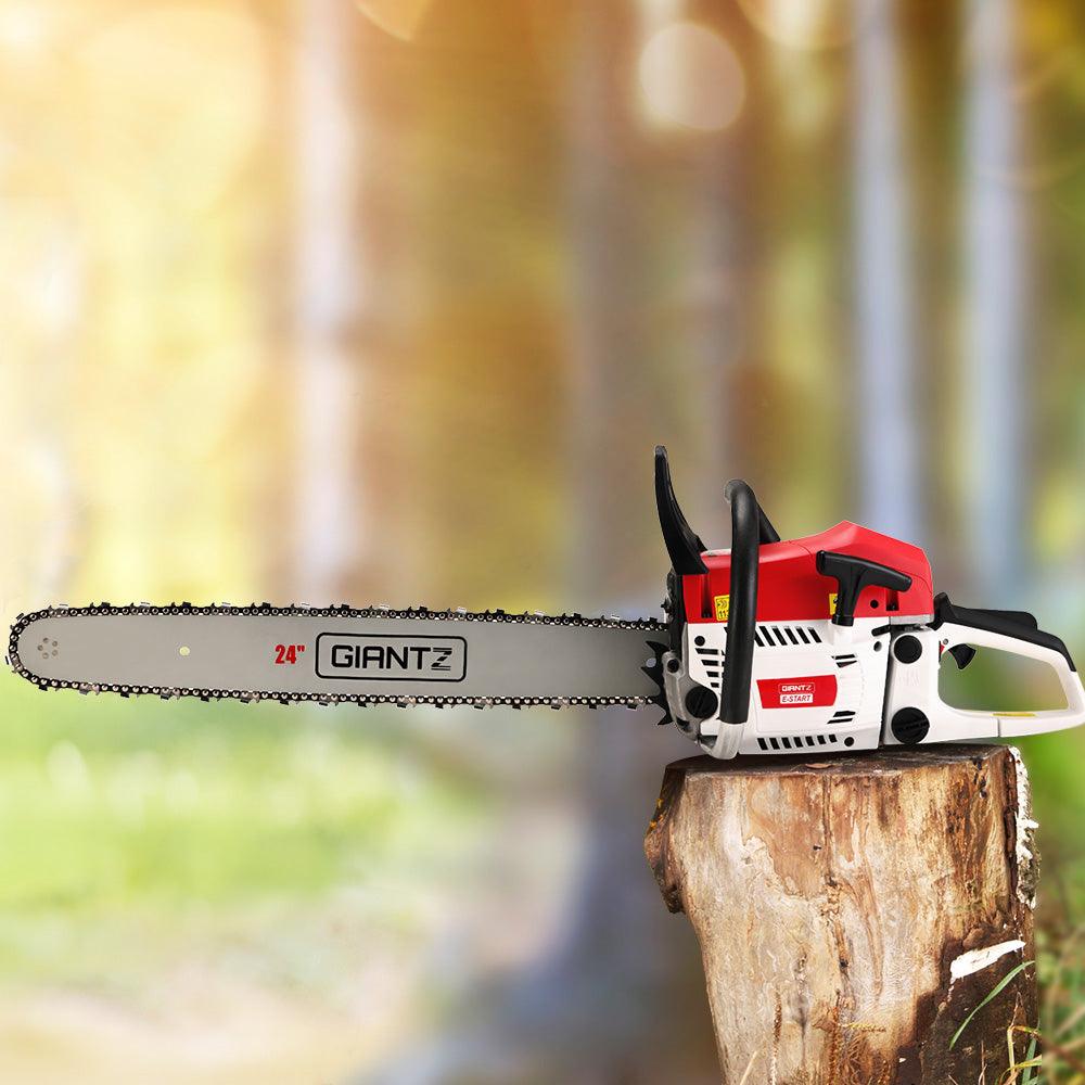 Buy Giantz Chainsaw Petrol 72CC 24" Bar Commercial E-Start Pruning Chain Saw,Giantz Chainsaw Petrol 72CC 24" Bar Commercial E-Start Pruning Chain Saw 5.5HP discounted | Products On Sale Australia