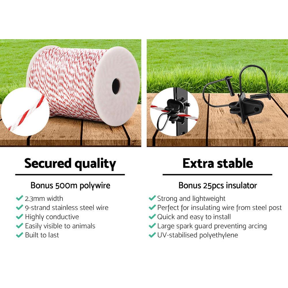 Buy Giantz Electric Fence Poly Wire 500M Insulator discounted | Products On Sale Australia