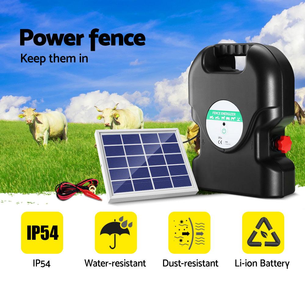 Buy Giantz Fence Energiser 20KM Solar Powered 1.2J Electric discounted | Products On Sale Australia