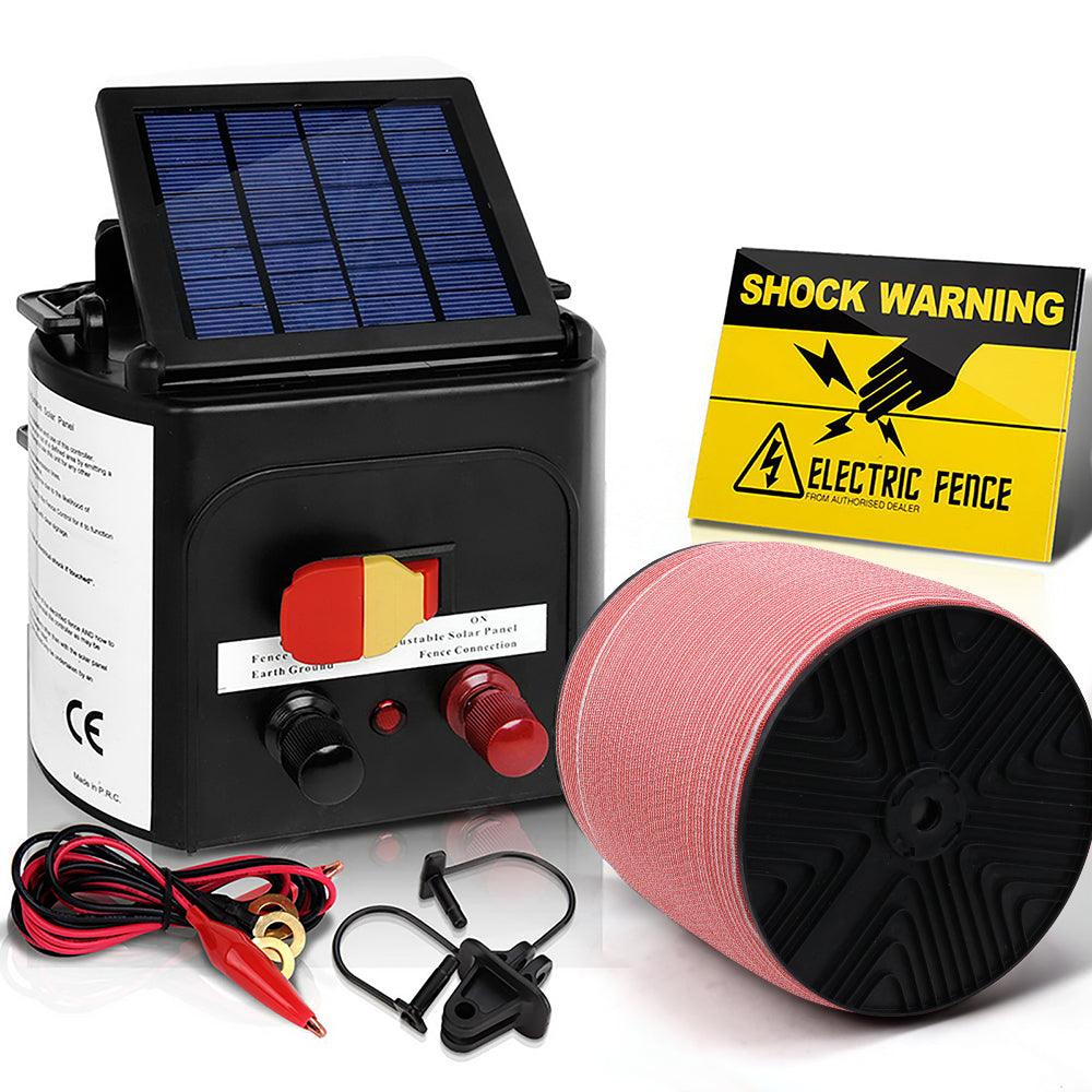 Buy Giantz Fence Energiser 3KM Solar Powered Electric 2000M Poly Tape discounted | Products On Sale Australia