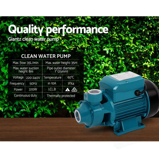 Buy Giantz Peripheral Water Pump Garden Boiler Car Wash Electric Irrigation QB60 discounted | Products On Sale Australia