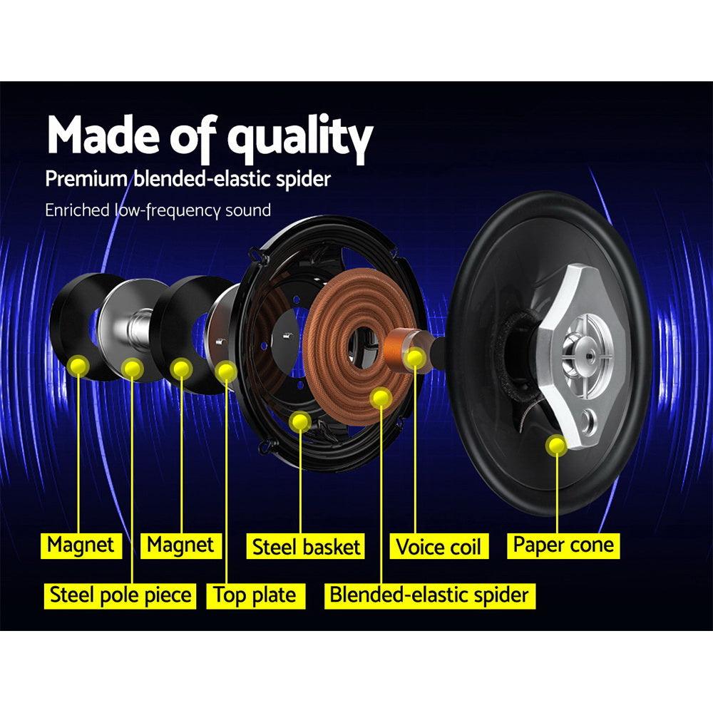 Buy Giantz Set of 2 6.5inch LED Light Car Speakers discounted | Products On Sale Australia